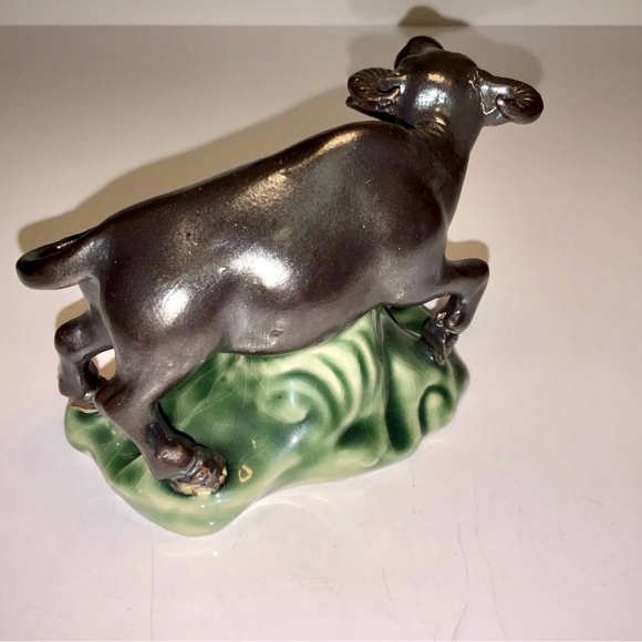 Vintage Beautiful Chinese Rare Ceramic Black Bull Ox Statue - Picture 6 of 11
